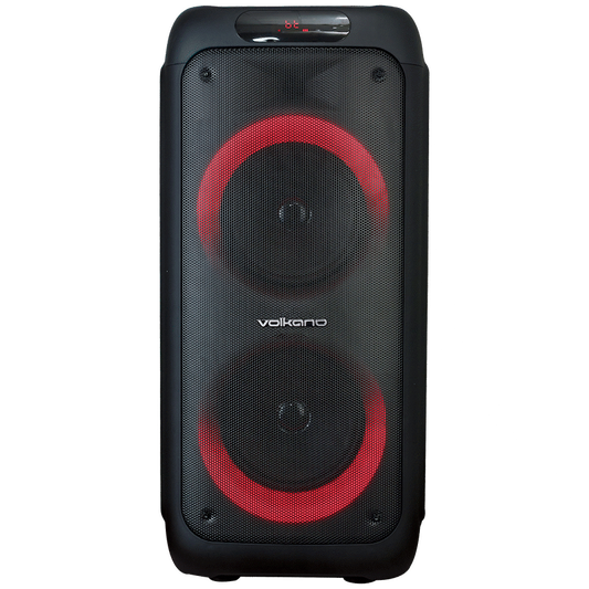 Volkano Helios Series Dual 8 Party Speaker with Microphone & Light Effects"